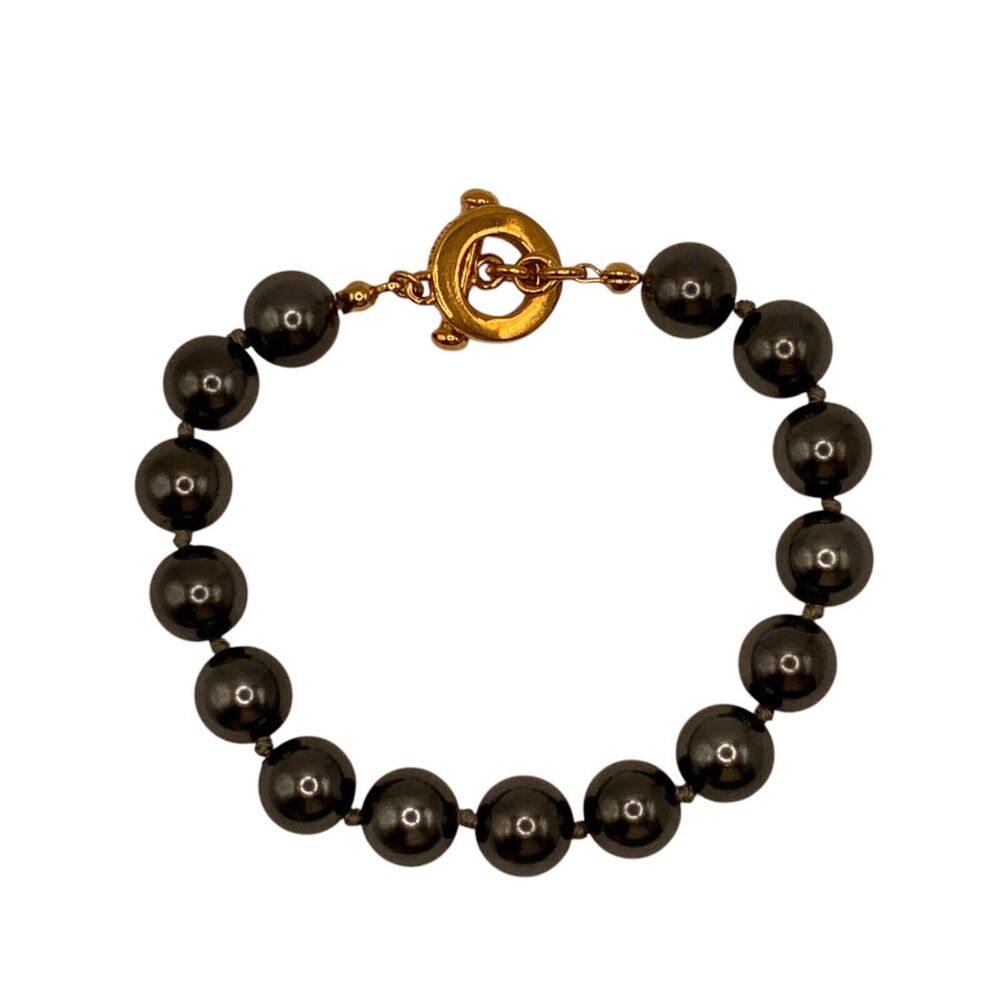 Vintage Carolee Faux Black Pearl Bracelet 7” Woman’s Jewelry